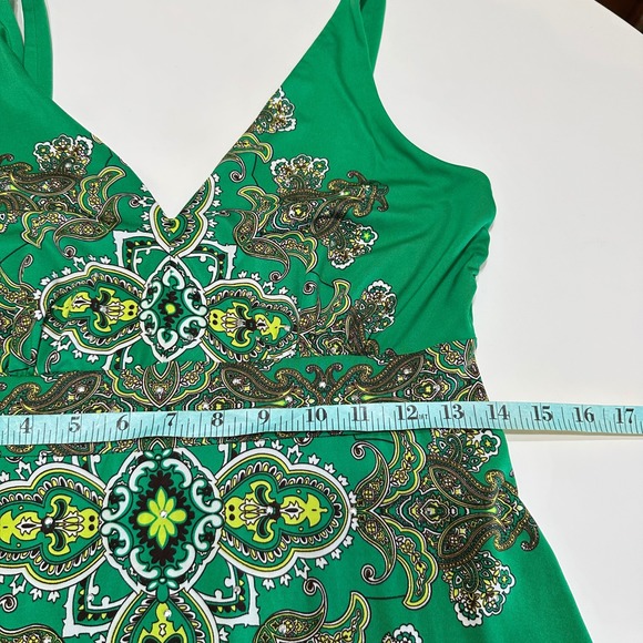 INC International Concepts Y2K Boho Babydoll Maxi Dress Womens M Paisley Maximal - Picture 8 of 9